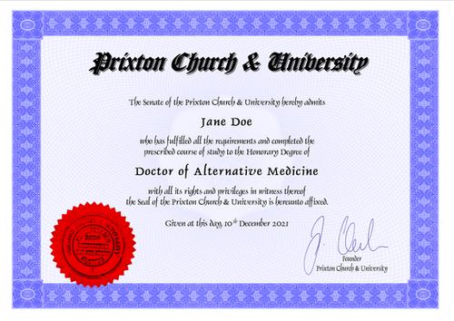 Buy Doctorate Degree from Prixton Church and University